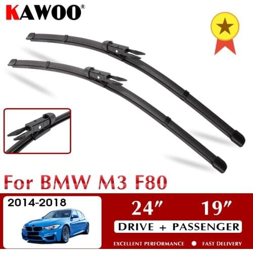 KAWOO Car Wiper Blades For BMW M3 F80 October 2014 - Nov. 2018 Windshield Windscreen Window 24"+19" LHD RHD Auto Accessories