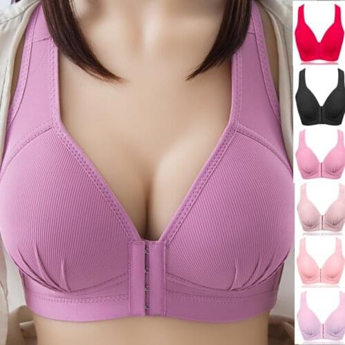 B cup C cup Women Front Hooks Bra Plus Size Bralette Wireless Lingerie Thin Cup Underwear 10921