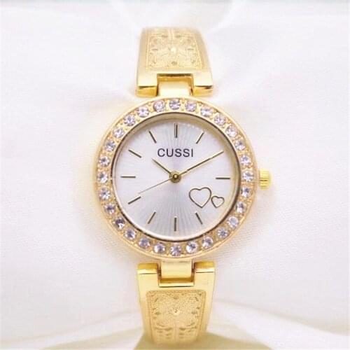 CUSSI 2018 Luxury Gold Womens Bracelet Watches Fashion Quartz Wristwatches Ladies Dress Watch relogio feminino reloj mujer Gift