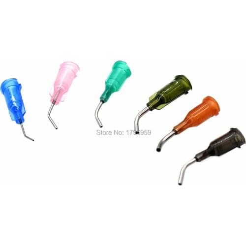 100pcs Bent Dispensing Tips Blunt Tips Needles 14G 15G 16G 18G 20G 22G 45 Degree Bent Adhesive Dispensing Tapered Needle Tools