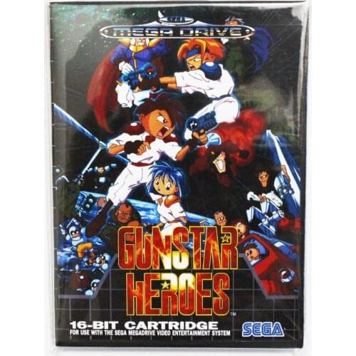 Gun Star Heros Game Cartridge 16 bit MD Game Card With Retail Box For Sega Mega Drive