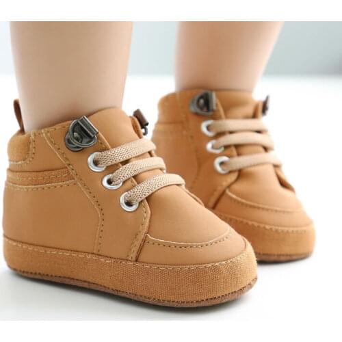 Toddler Infant Baby Boy Girl Leather Shoes Kids Soft Sole Crib Shoes High-top baby toddler shoes