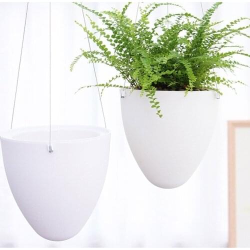 Creative Wall Hanging Lazy Basin Flower Pots New White Plastic Flower Pots Home Decoration Gardening Flower Pots