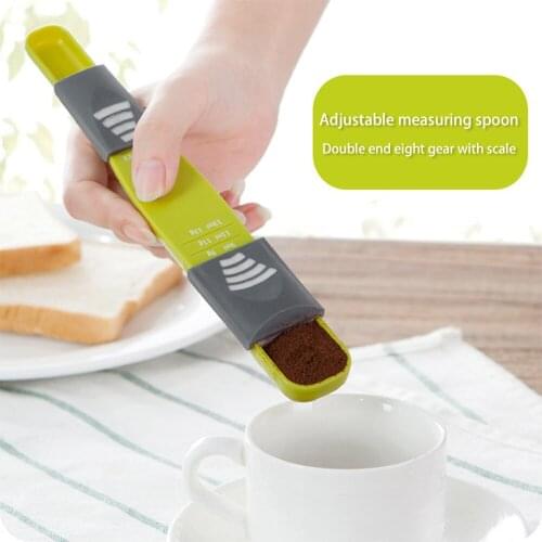 Measure Cup Double End Eight Stalls Adjustable Clear Scale Measuring Spoons Metering Spoon Bakery Tools Kitchen Accessories