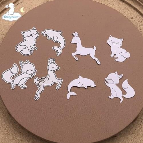 Bunnymoon Fox and deer Stencil Metal Cutting Dies For Scrapbooking Practice Hands-on DIY Album Card Craft Decoration