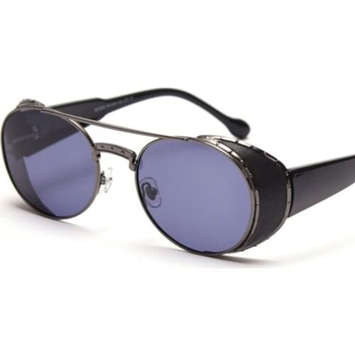 Fashion Retro Punk Polarized Sunglasses 2021 Personalized Street Shooting Oval Alloy Small Frame Sun Glasses Gradient Lens UV400