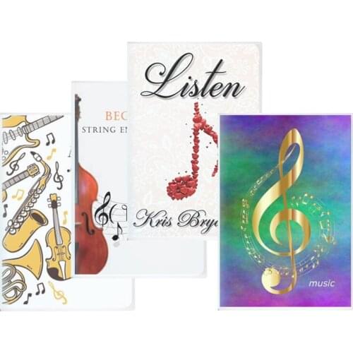 Musical Notes 3d Signs Notebook BASS TREBLE Clef Symbol Luxury Music Soft Cover Note Book Abstract Ruled Line Staff Illustration