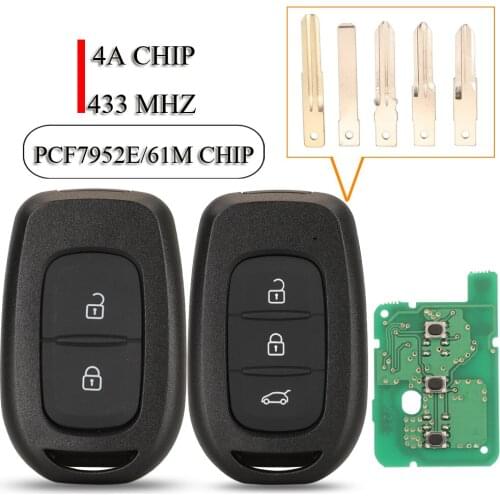 Jingyuqin 2/3Buttons Remote Key 433Mhz PCF7961M For Renault Symbol Logan Sandero Trafic Dacia Duster Logan Sandero 2012-2016