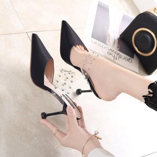 High Heel Slippers Women Summer Wear Sexy Pointed High Heels Stiletto 2021 New All-match Baotou Womens Sandals Drag