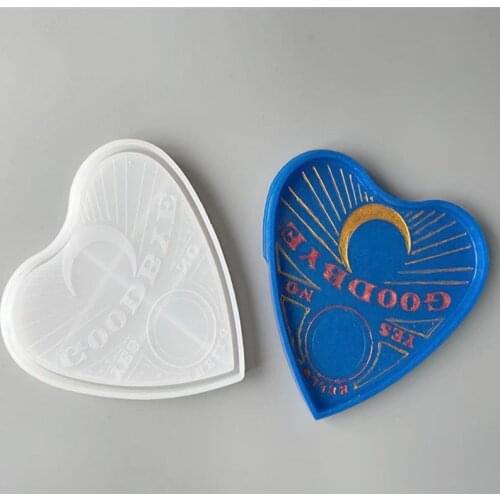 DIY heart-shaped goodby love moon drip tray, cup pad storage modeling silicone mold