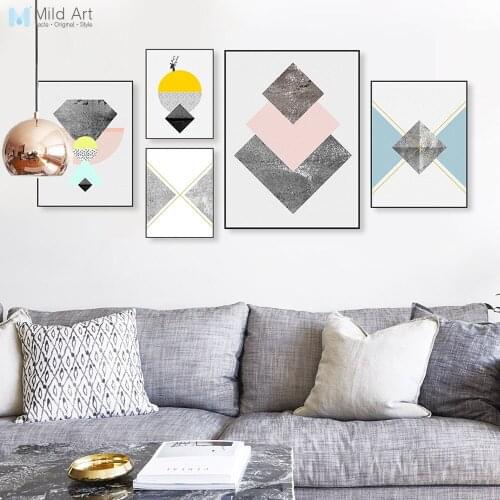 Modern Nordic Abstract Geometric Texture Shape Big Wall Art Poster Print Canvas Custom Living Room Home Decor Picture Painting