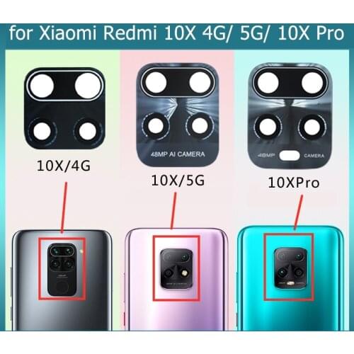 2pcs for Xiaomi Redmi 10X 4G 5G 10X Pro Back Camera Glass Lens Rear Camera Glass Glue Replacement Repair Spare Part