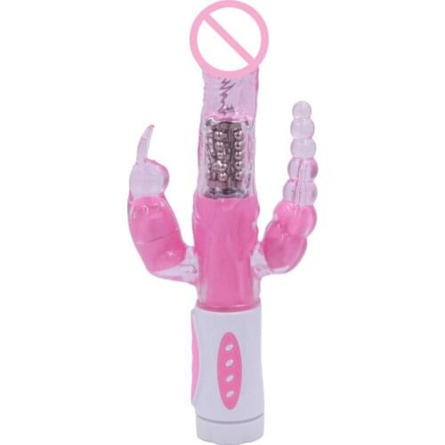 Rabbit Vibrator G-Spot Clitoral Stimulation Anal Plug Rotating Dildo Female Sex Toys for Women