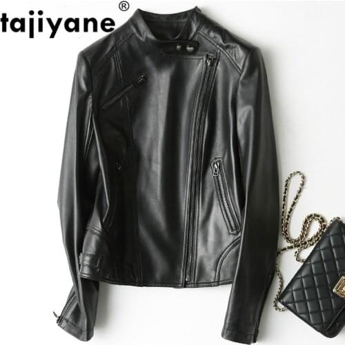 Tajiyane 2020 Spring Autumn Geunine Leather Jacket Women Cotocycle Sheepskin Coat Female Clothes Mujeres Abrigos X-210 WPY830