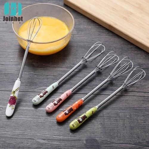1 PC lovely mini Egg beater stainless steel manual egg beater coffee stirrer butter stirrer kitchen accessories cooking tools