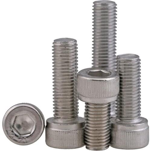10PCS M8*1*20/25/30/35/40/50/60/70/80 m8 Stainless steel Fine thread hex hexagon socket cap head screw pitch 1.0mm