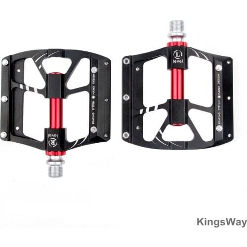 2PCS Road Mountain Bike Pedals 9/16'' Aluminum Alloy Black With Removable Anti-Slip Nail Riding Parts