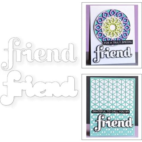2020 New English Words Friend and Silhouette Metal Cutting Dies For Cut Paper Craft Making Greeting Card Scrapbooking NO Stamps