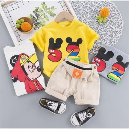 2021 Children Clothes Suit New Summer Baby Boys Cartoon T Shirt Shorts 2Pcs/Sets Kids Infant Fashion Clothes Toddler Sportswear