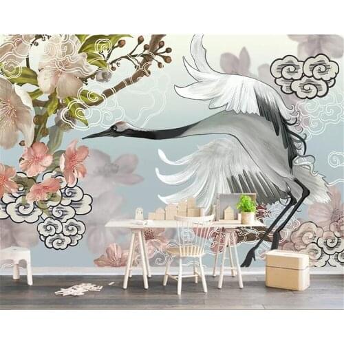 Beibehang Custom Living Room Background Wall 3d Wallpaper Wall Sticker Birds and flowers Peach blossom 3d Wallpaper behang