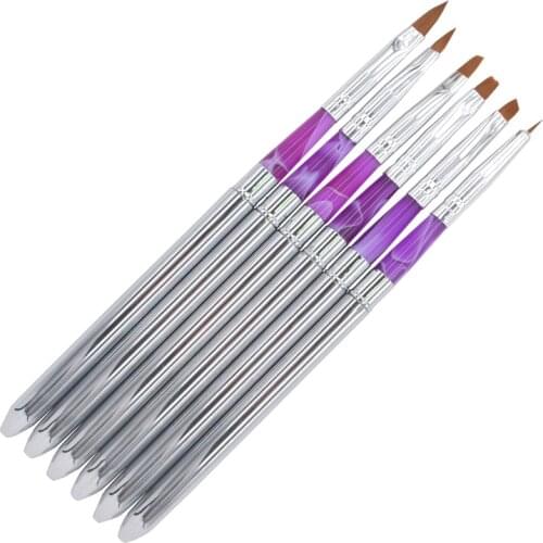 YZWLE 6PCS/Pack Detachable Nail Art Painting Drawing Pen Brush Set for Acrylic Nail UV Gel Nails Beauty Tools Brushes 29
