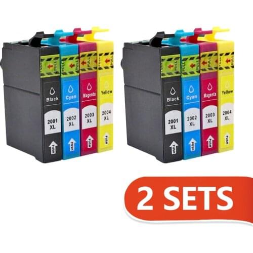 8pcs T200XL Ink Cartridge For Epson T2001 T2004 Workforce WF 2510 2520 2530 2540 Expression XP-100 200 300 310 400 410 T2001 XL