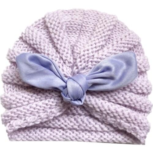 ARLONEET Newborn knit cotton cap hat Baby Boy Girl Knitted Turban Knotted Hat Winter Warm Beanie Headwear Cap CS21
