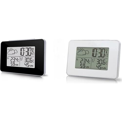 Wireless Weather Forecast Alarm Clock LCD Digital Screen Outdoor Home Weather Forecast Sensor Clock with Barometer