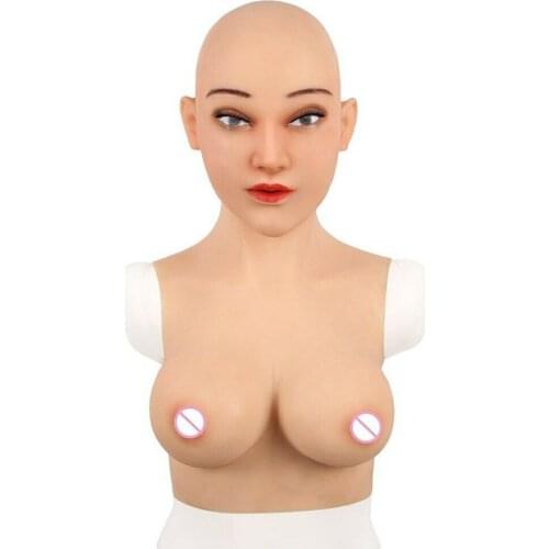 C Cup Huge Artificial Silicone Breast Forms Fake Face Crossdresser Fake bra Realistic Soft Boobs Transvestite Mastectomy Bra