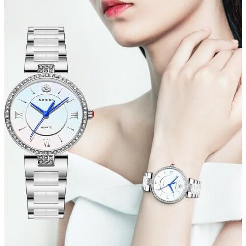 New Quartz Movement High Quality Women Watches Luxury Ceramic Strap Rose Gold Female Colck Waterproof Holiday Festival Birthday