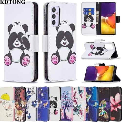 Painted Wallet Phone Case for Samsung Galaxy A82 A22 5G A03S M32 A02S S21 FE A02 Etui Full Protect Cover Flip Leather Funda Capa