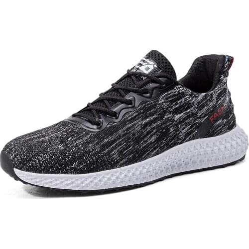 De sneakers-for-men sapatos slip safety knitting trainers shoe para white Sneakers comfortable men deporte breathable black man