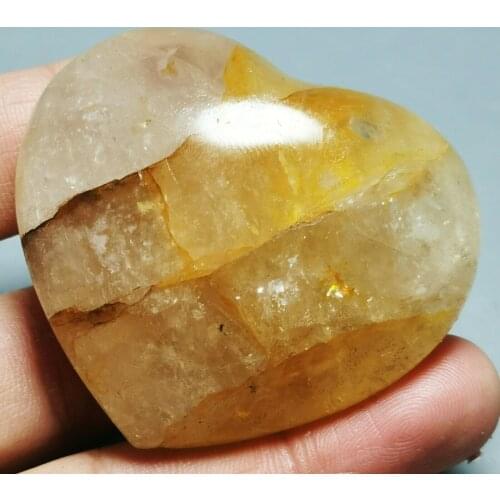 Golden Healer Quart Hematoid Crystal Heart Stone From Madagascar
