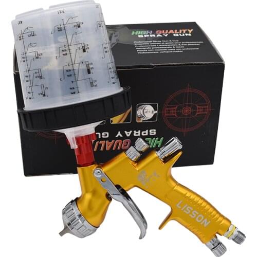 HVLP manual spray gun gti pro lite gravity spray gun 1.3mm 600CC Paint mixing cup PPS pot professional spray painting tool