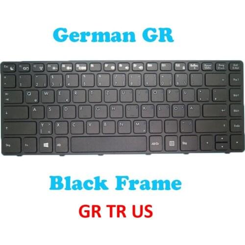 Laptop Keyboard For V138418CS V1384DTAS1 German GR Black Frame