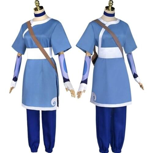 Katara Cosplay Costume Game Anime Avatar the last Airbender Cosplay Costume Halloween Blue Full Set