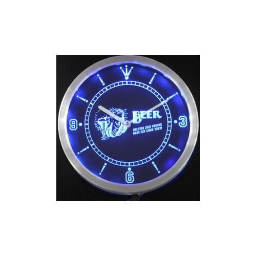 Nc0382 Beer Helping Ugly People Have Sex Bar Neon Light Signs LED Wall Clock