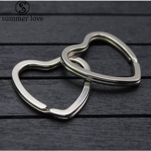 New High Quality Metal Diy Keychain Heart Shape Split Ring Keychain Key Holder Keyfob Accessories Sleutelhanger