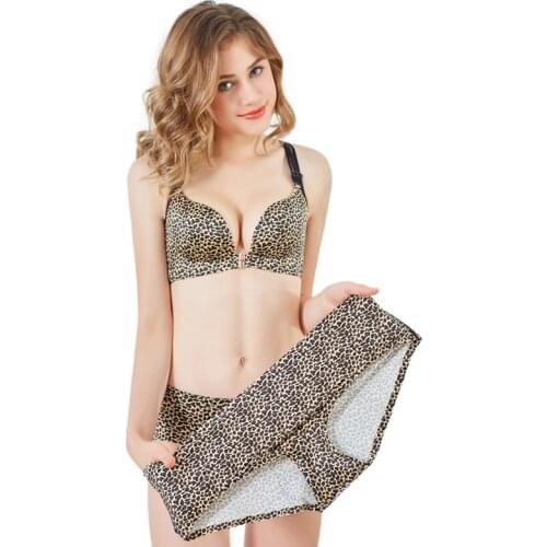 Sexy new female 3/4 cup lace large size push bra female deep V cup underwear + underwear