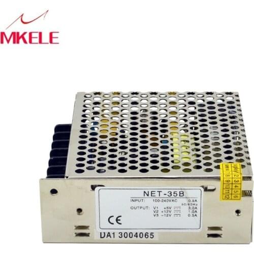 Originele Mean goed NET-35D 72 W Triple output voeding 5 V 24 V 12 V CE Approved SMPS Enclosed From Maker Electric
