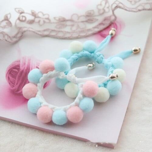 Pet Collars Dogs Cats Collars Plush Collars Beautiful Rainbow Ball Necklace