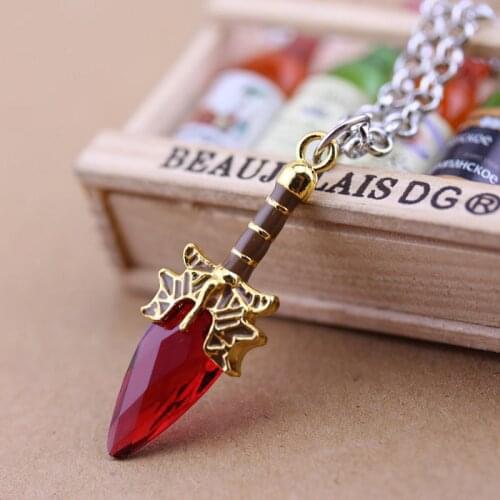 Game Dotaa2 High Quality Link Chain Necklace Aghanims Scepter Crystal Necklace Pendant For Women Men Fans Gifts