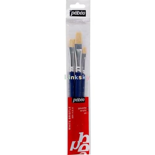 Pebeo Stencil Brushes for Acrylic & Deco Craft Set of 3,Assorted Sizes,Suitable for dry painting, gouache and oil painting
