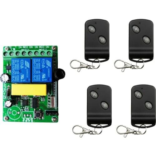 AC 220V 2CH Wireless Remote Control Light Switch Radio Relay Remote Receiver Module Remote Transmitter 315/433 MHz