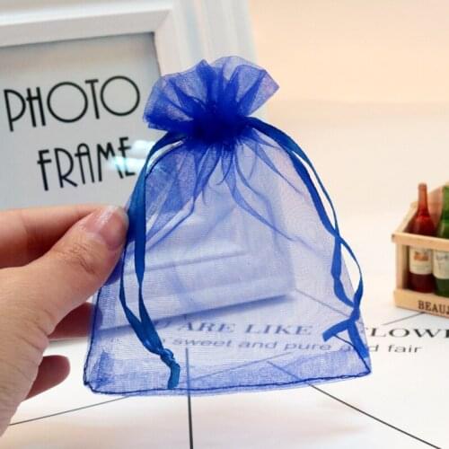 Custom Organza Jewelry Gift Bags 100pcs/lot 8x10cm Drawstring Yarn Wedding Candy Favor Packaging Pouch Bag MultiColor Wholesale