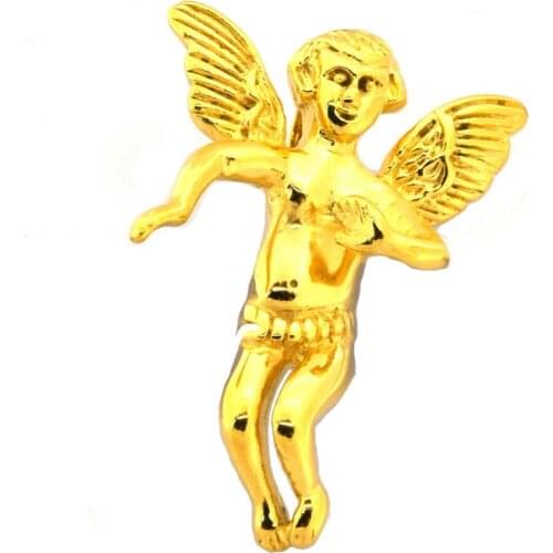 FANSSTEEL Stainless Steel Jewelry Guardian Angel Wings Cupid Invisible Bail Pendant FSP14W78G