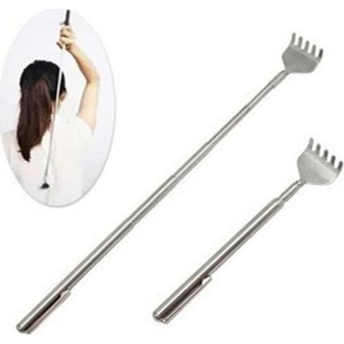 Back Scratcher Portable Back Massager Stainless Steel Telescopic Adjustable Size Itch Scratcher Pen Clip Massage Tool Heath Care