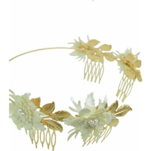 Baroque Hairband Gold Bridal tiara Comb Wedding Jewelry Hair Comb Leaves Headband Retro Luxury Hair Wear women Accessories