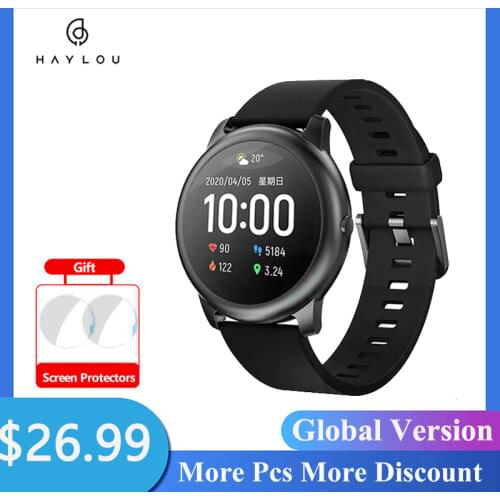 Global Version Haylou Solar LS05 Smartwatch Heart Rate Monitor Sleep Tracker 30 Days Standby Smart Fitness Watch for Men Women