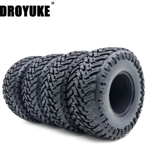Droyuke 4PCS 107mm Rubber 1.9 Inch Wheel Tire Tyre for 1:10 RC Crawler Car Axial SCX10 90046 D90 Traxxas TRX4 TRX6